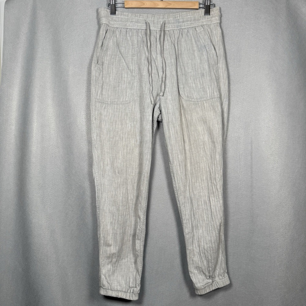 Gap Rib Utility Joggers Pants Chambray Herringbone 100% Cotton